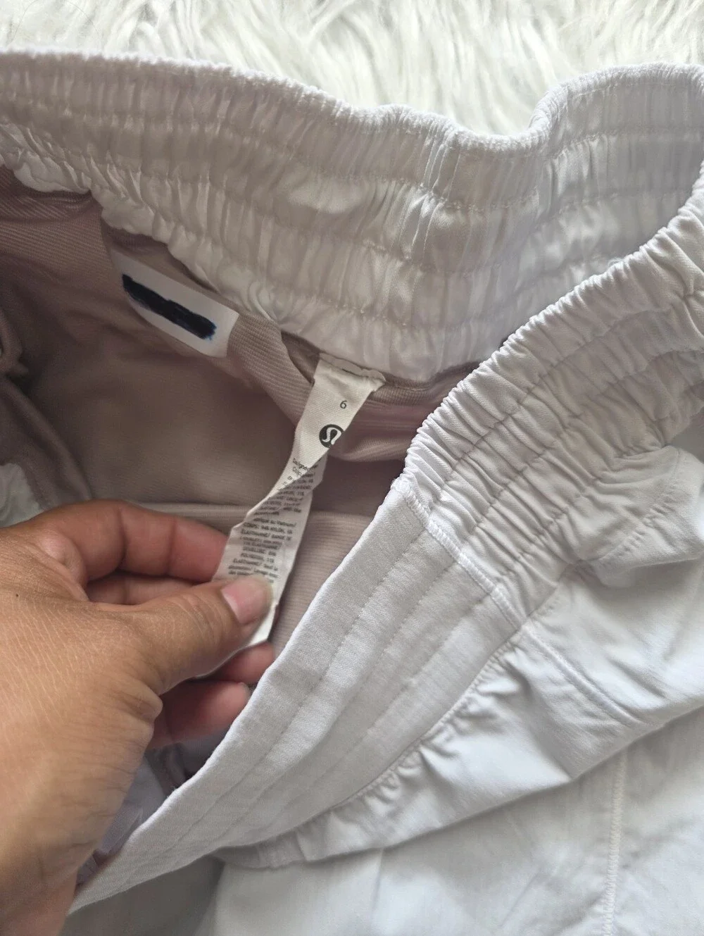 lululemon athletica White Double-Layer Running Shorts